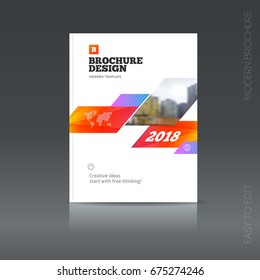 Simple style brochure. Flyer promotion. Abstract business Brochure design vector template in A4 size. Document or book cover. Annual report with photo and text. Presentation cover