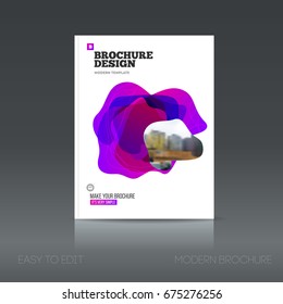 Simple style brochure. Flyer promotion. Abstract business Brochure design vector template in A4 size. Document or book cover. Annual report with photo and text. Presentation cover