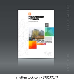 Simple style brochure. Flyer promotion. Abstract business Brochure design vector template in A4 size. Document or book cover. Annual report with photo and text. Presentation cover