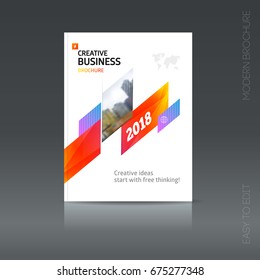 Simple style brochure. Flyer promotion. Abstract business Brochure design vector template in A4 size. Document or book cover. Annual report with photo and text. Presentation cover