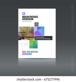 Simple style brochure. Flyer promotion. Abstract business Brochure design vector template in A4 size. Document or book cover. Annual report with photo and text. Presentation cover