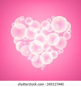 Simple style bubble heart background. Valentine's day design.