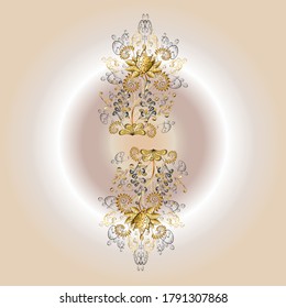 En un estilo sencillo. Se puede usar para tarjetas de felicitación, invitaciones de boda, impresión en tela. Esbozar patrón giratorio. Esbozo, doodle, garabato en colores neutros y beige. Ornamento infinito de rizos. Vector.