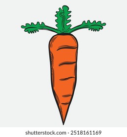 simple style carrot icon vector, green carrot simple icon