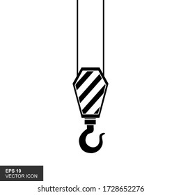 Simple style crane hook icon. Vector illustration.