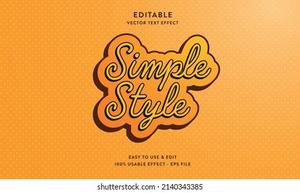 simple style editable text effect with modern and simple style, usable for logo or campaign title