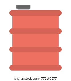 
Simple style flat icon of oil barrel

