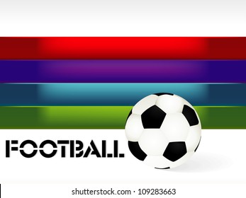 Simple style football / soccer ball isolated on wave background