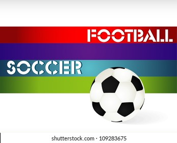 Simple style football / soccer ball isolated on wave background