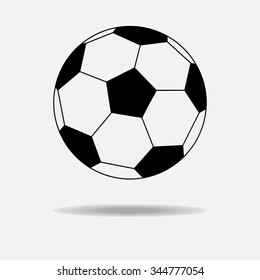Simple style football. Soccer ball isolated on white background