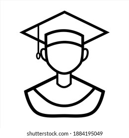 simple style graduation icon design and line art. designs are used for web templates