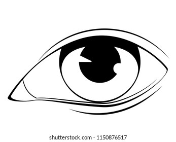 Simple Style Human Eye Black White Stock Vector (Royalty Free) 1150876517