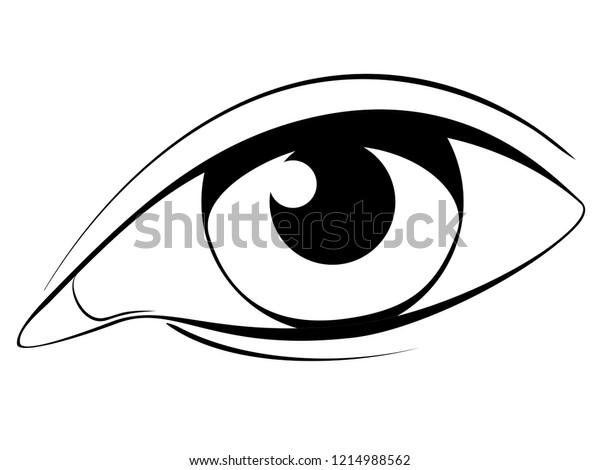 Simple Style Human Eye Black White Stock Vector (Royalty Free) 1214988562