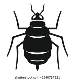 Icono de estilo simple de un insecto colorado escarabajo de la patata que extiende sus piernas