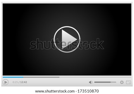 Simple and style light video player for web with one button play pause. All elements are conveniently grouped.