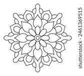 simple style mandala design for coloring book, yoga logo design, easy mandala art for henna design

