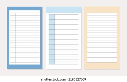 Simple style memo, notepad template planner, note frame illustration set. Ready to print to do list daily planner. 