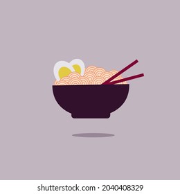 simple style ramen illustration vector