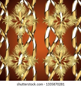 In simple style. Seamless pattern for web, textile and wallpapers. Vector illustration. Vintage neutral and brown geometric ornament.