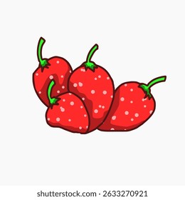 simple style strawberry vector design on the white background