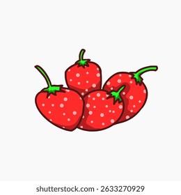 simple style strawberry vector design on the white background