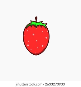 simple style strawberry vector design on the white background