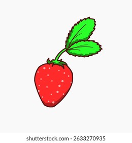 simple style strawberry vector design on the white background