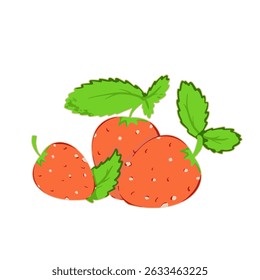 simple style strawberry vector design on the white background