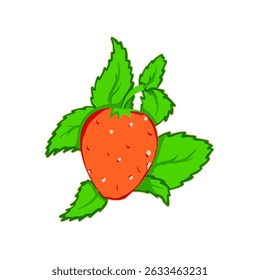 simple style strawberry vector design on the white background