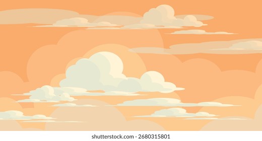 simple style twilight sky illustration. carton style twilight sky design. flat style twilight sky. twilight clouds.