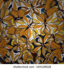 In simple style. Vector illustration. Background. Abstract cute butterfly on black, white and yellow colors.