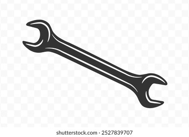 Simple style workshop tool wrench icon shape symbol. Fixing mechanic service  logo sign. Vector illustration image. Isolated on white background.