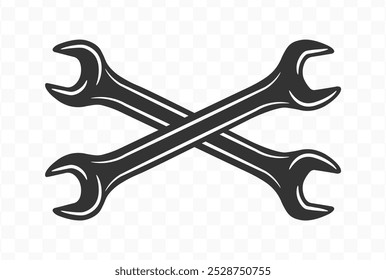 Simple style workshop tool wrench icon shape symbol. Fixing mechanic service  logo sign. Vector illustration image. Isolated on white background.