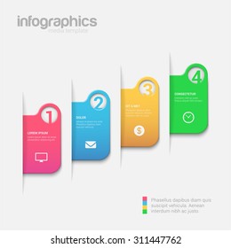 Simple stylish 4 step label multicolor infographics mockup template. Infographic background concepts collection.