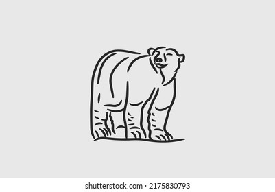 Simple Stylish Bear Vector Illustration