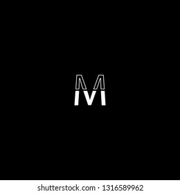 simple but stylish black and white absract 'M' logo