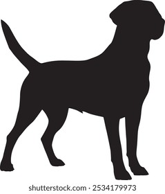 Simple and Stylish Dog Silhouette Illustration in Vector Format with Crisp White Background