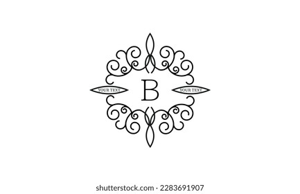 Simple, stylish and elegant letter B logo. Monogram vector illustration template.