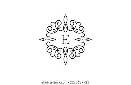 Logotipo de letra E simple, elegante y elegante. Plantilla de ilustración vectorial de monograma.