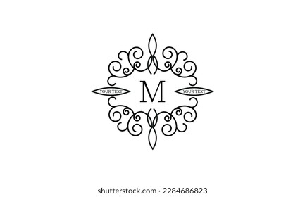 El logotipo M de la letra es sencilla, elegante y elegante. Plantilla de ilustración vectorial de monograma.