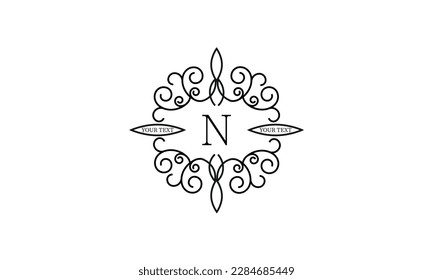 Simple, stylish and elegant letter N logo. Monogram vector illustration template.