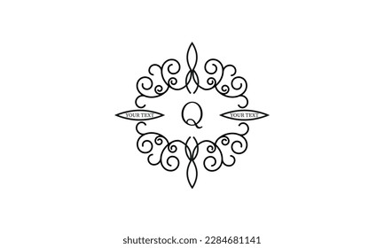 Logotipo de letra Q simple, elegante y elegante. Plantilla de ilustración vectorial de monograma.