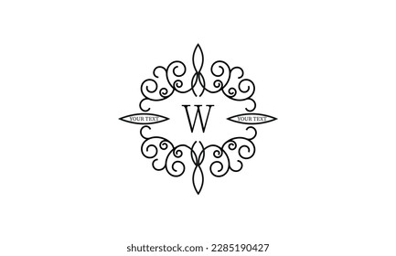 Simple, stylish and elegant letter W logo. Monogram vector illustration template.