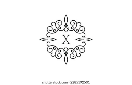 Simple, stylish and elegant letter X logo. Monogram vector illustration template.