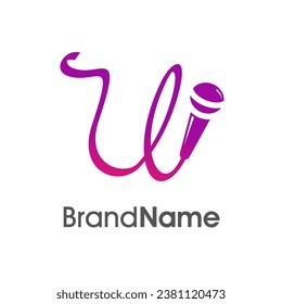 Simple, stylish and eye caching  logo design initial U combine with microphone. The logo good for company related music and logo can work as well in small size.