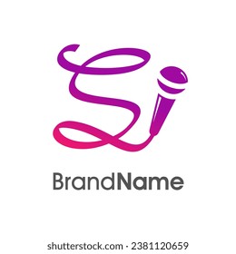 Simple, stylish and eye caching  logo design initial S combine with microphone. The logo good for company related music and logo can work as well in small size.