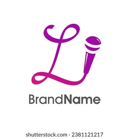 Simple, stylish and eye caching logo design initial L combine with microphone. The logo good for company related music and logo can work as well in small size.