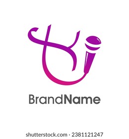 Simple, stylish and eye caching logo design initial K combine with microphone. The logo good for company related music and logo can work as well in small size.