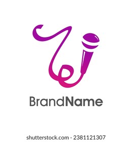 Diseño inicial de logotipo simple, elegante y de caché visual que combiné con micrófono. El logotipo, bueno para la música y el logotipo relacionados con la empresa, puede funcionar también en pequeñas dimensiones.