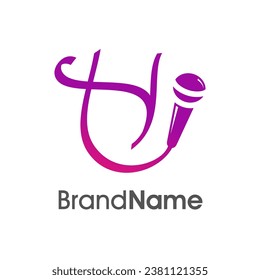 Simple, stylish and eye caching logo design initial H combine with microphone. The logo good for company related music and logo can work as well in small size.